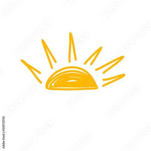Hand drawn sun icon

