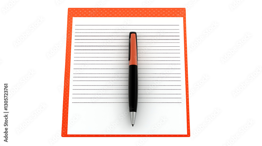 3D loan agreement document with signature pen 3D loan agreement document with signature pen