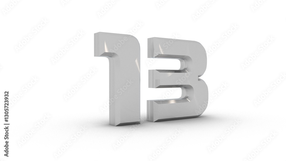Fototapeta premium 3D silver number
