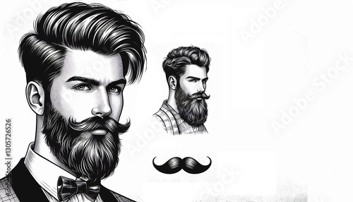 Classic barbershop poster featuring a stylish and well-groomed gentleman