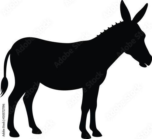 Donkey silhouette vector illustration. silhouette of a donkey