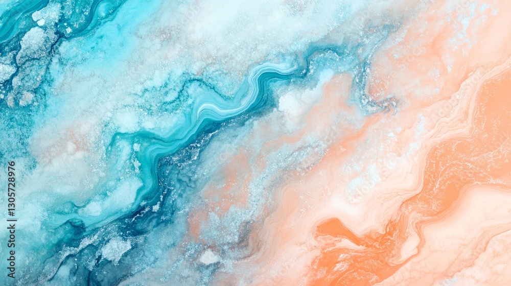 Obraz premium Cool sky blue and peach gradient, soft and refreshing with smooth fluid patterns