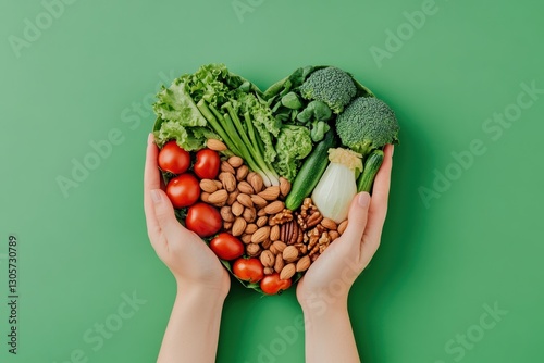 Healthy eating initiative kitchen table food photography green environment close-up nutritional awareness