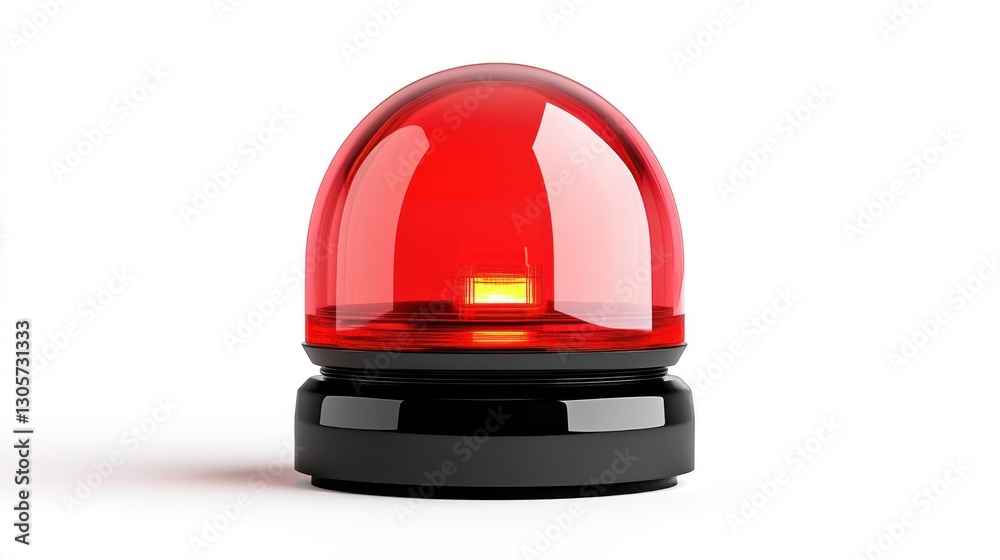 Red Emergency Beacon Light, Alert Signal, Safety Device Red Emergency Beacon Light, Alert Signal, Safety Device