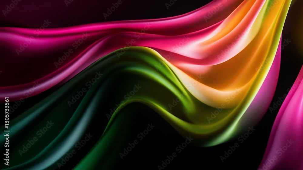 Naklejka premium Abstract colorful flowing fabric waves.