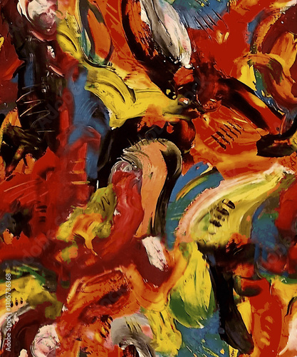 Fotografia Vibrant impasto burst pattern