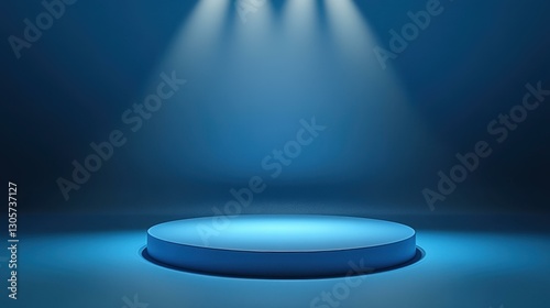 A sleek, clear glass podium sits on a soft, light backdrop, perfect for highlighting your product or presentation.