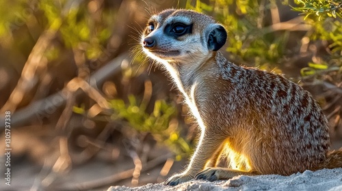 Meerkat observing surroundings african savanna wildlife photography natural habitat side view animal behavior insights