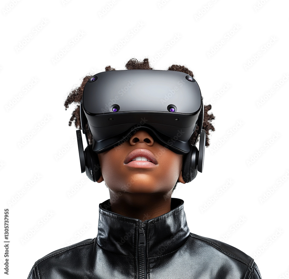 Virtual reality experience home digital content modern environment portrait view immersive technology exploration isolated on transparent background Virtual reality experience home digital content modern environment portrait view immersive technology exploration isolated on transparent background