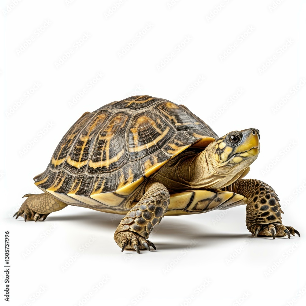 Fototapeta premium A vibrant di cut of a turtle, detailed and isolated on a clean white background, perfect for seathemed designs.