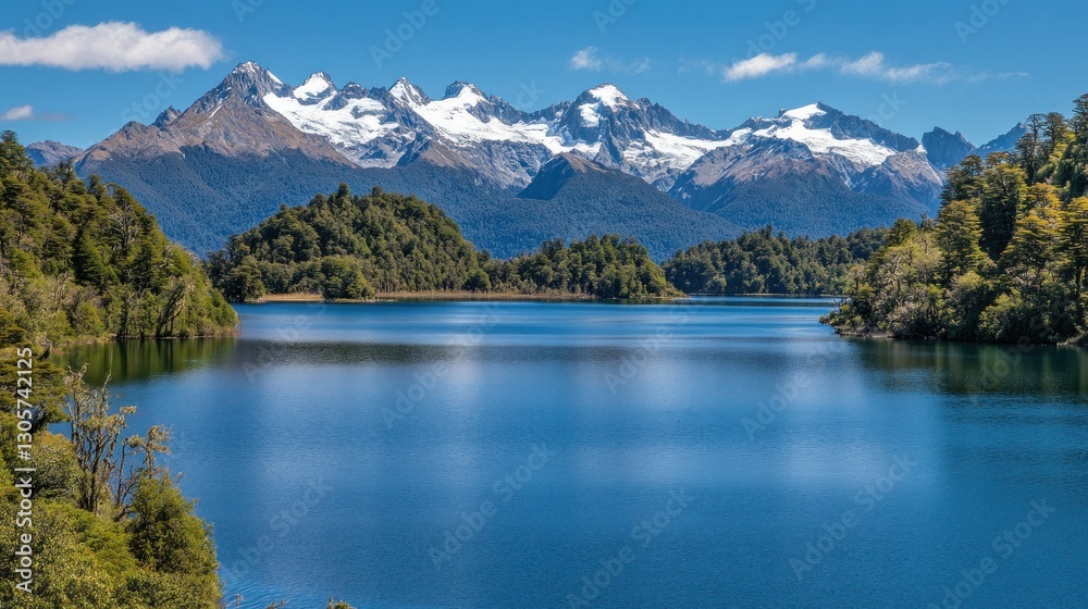 Fototapeta premium Majestic Mountains Reflecting in a Serene Lake
