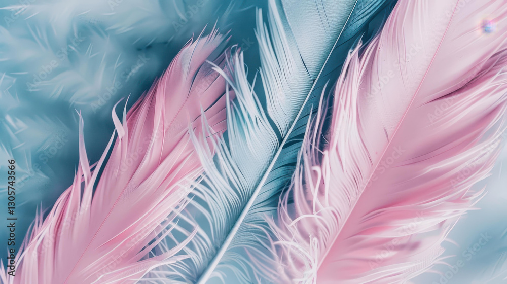 Fototapeta premium Abstract art featuring sketched lines and hazy mist, set in a soft pastel background with a feathered touch.