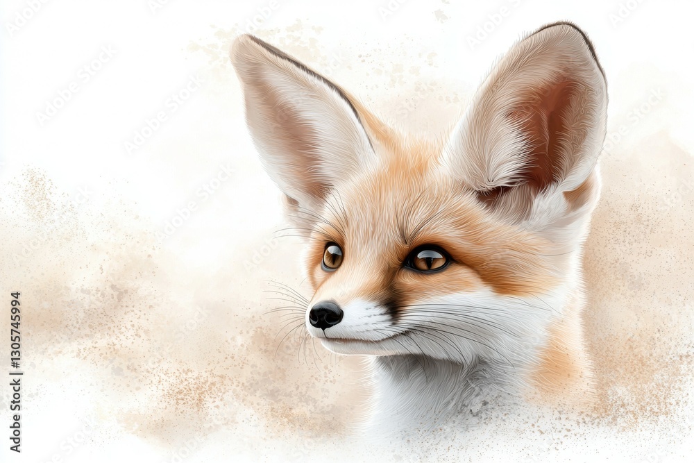 Fox with its ears perked up and looking at the camera Fox with its ears perked up and looking at the camera