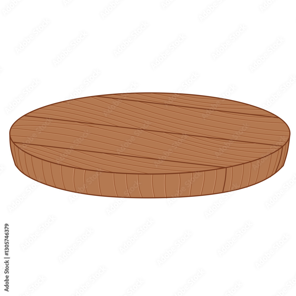 Brown Round Wooden Table. Flat and Simple Style. Brown Round Wooden Table. Flat and Simple Style.