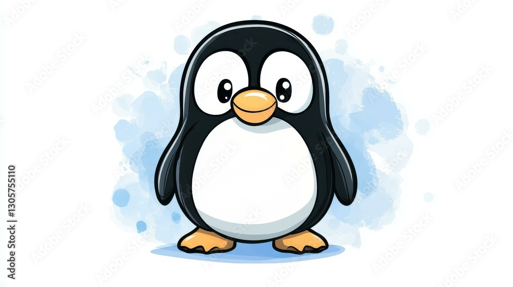 Obraz premium A playful vector penguin design perfect for logos, icons, and fresh projects, showcasing a unique cartoon sketch style.