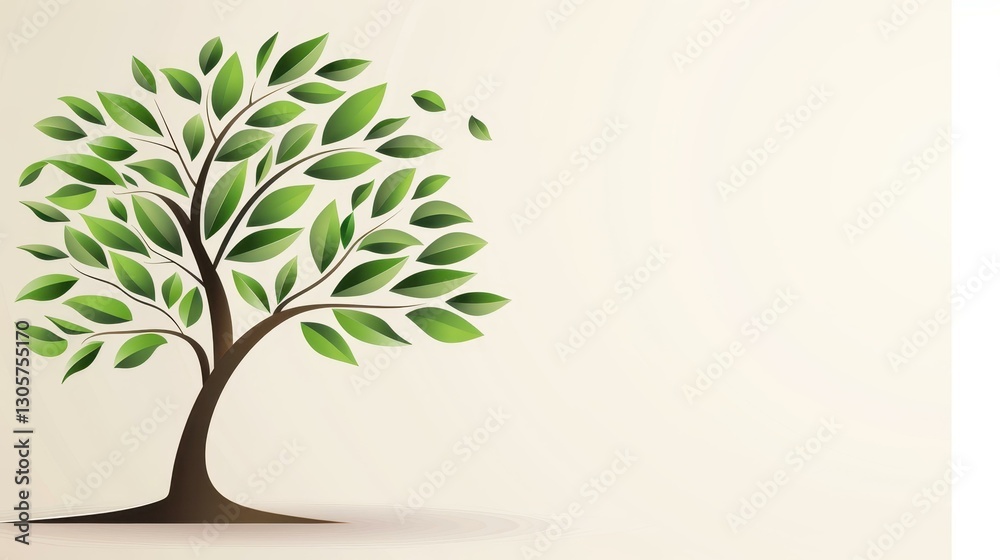 Obraz premium This vibrant vector tree design features lush green leaves, perfect for ecofriendly projects or natureinspired themes.
