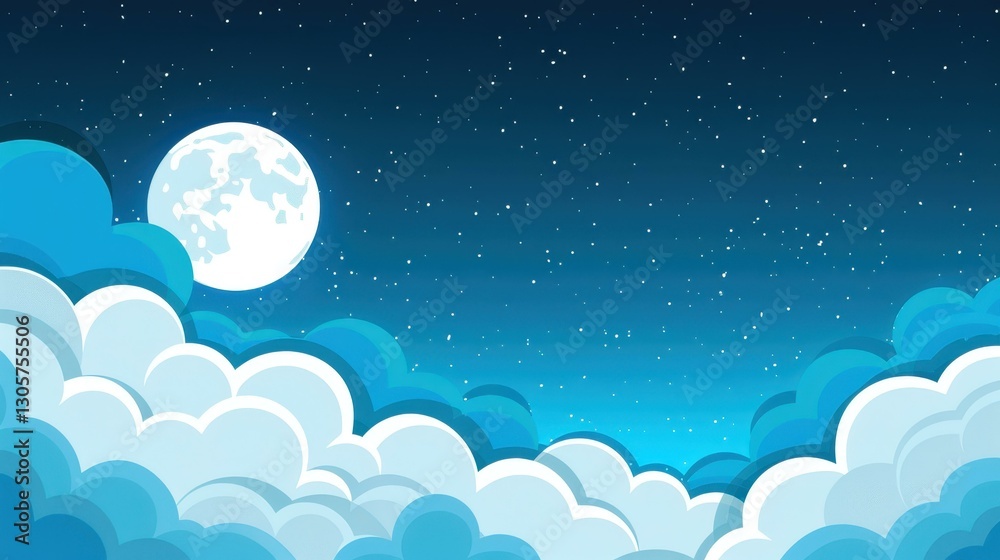 A stunning abstract design showcases a bright moon against a deep blue sky, embodying the spirit of impressionism. A stunning abstract design showcases a bright moon against a deep blue sky, embodying the spirit of impressionism.