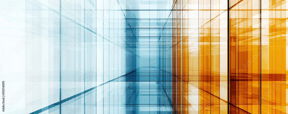Modern architectural design featuring abstract lines and colors Modern architectural design featuring abstract lines and colors