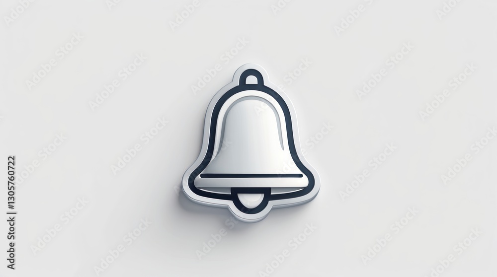 3D Rendered Bell Icon with Sleek Design for Notifications and Alerts 3D Rendered Bell Icon with Sleek Design for Notifications and Alerts