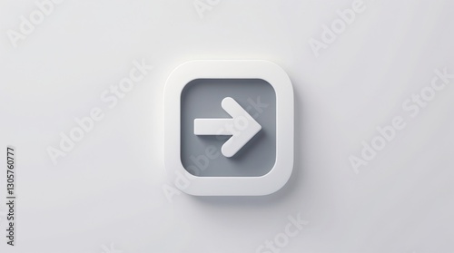 Wallpaper Mural 3D Rendered Arrow Icon in a Square Frame, Minimalist Design for Navigation and Directional Guid Torontodigital.ca