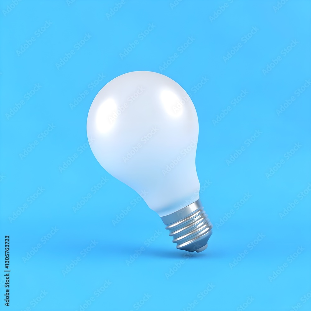 light bulb on blue background, A white light bulb is centrally positioned against a bright, solid blue background. The bulb is smooth and matte white, with a slightly rounded shape. light bulb on blue background, A white light bulb is centrally positioned against a bright, solid blue background. The bulb is smooth and matte white, with a slightly rounded shape.