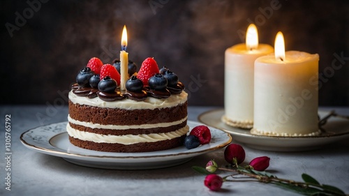 Torta di compleanno con candeline