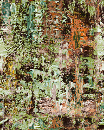 Textured earth impasto pattern. Seamless, rustic abstract design with thick, textured paint strokes. Perfect for fabric, prints, & more.
