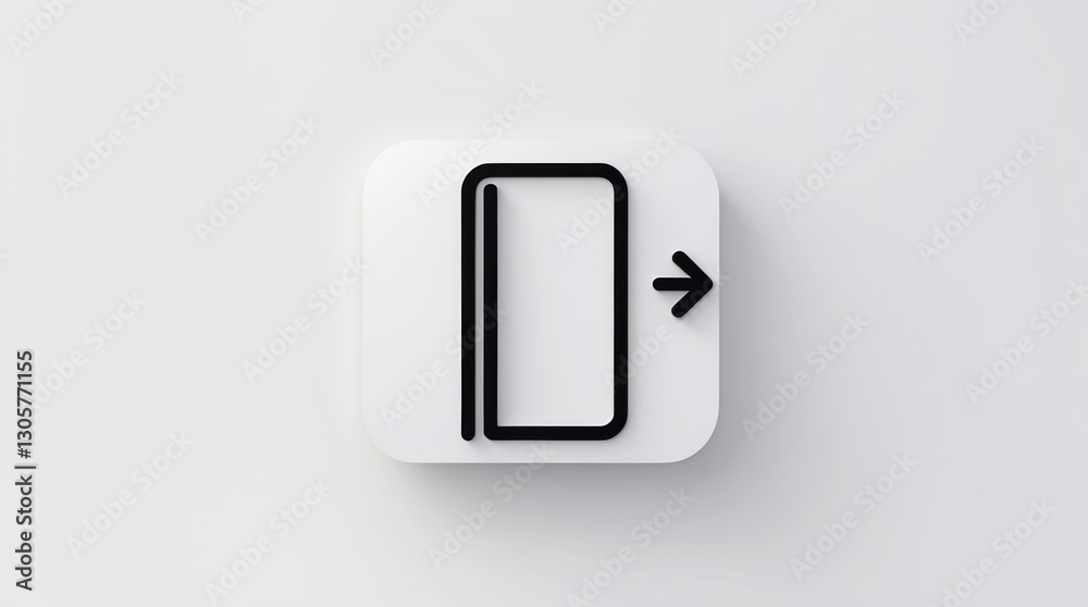 Mobile Entry Icon: A Minimalist Design Featuring a Smartphone and Arrow for Technology, Apps, a Mobile Entry Icon: A Minimalist Design Featuring a Smartphone and Arrow for Technology, Apps, a