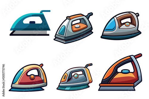Set of Iron vector illustration isolated on a white background