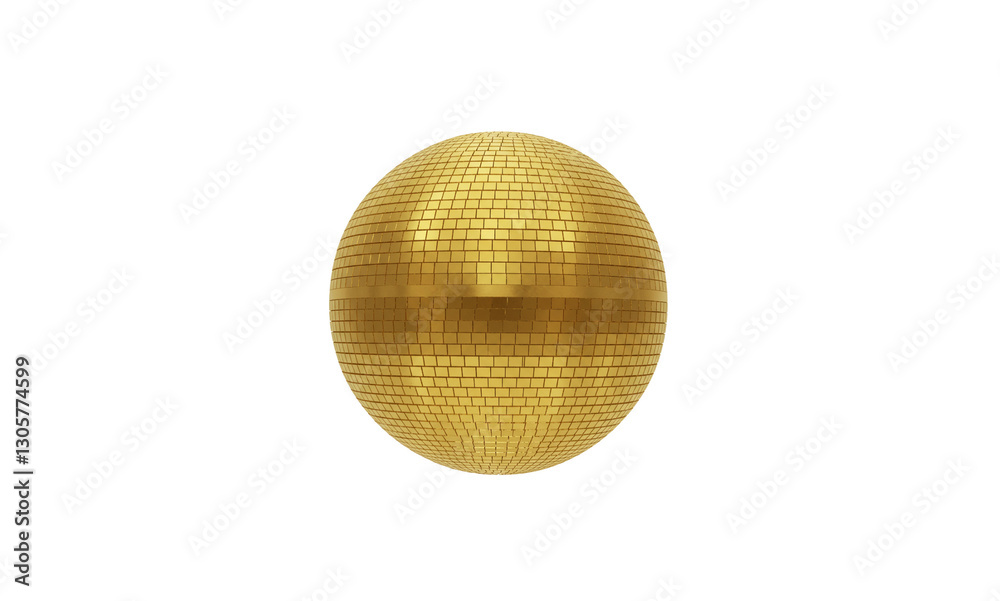 Golden disco ball on transparent background, shiny and reflective, high quality Golden disco ball on transparent background, shiny and reflective, high quality
