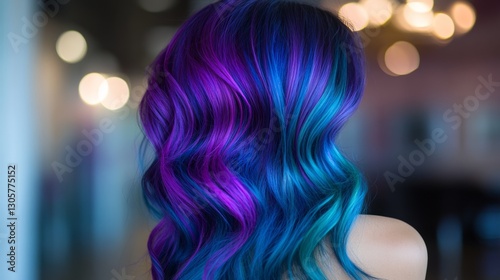 Electric cyan and royal purple blend, vibrant and bold with smooth transitions
