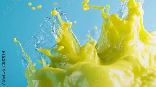 Electric lime and bright sky blue blend, bold and vibrant with smooth transitions and subtle texture