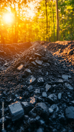 Advanced pyrolysis facility converting organic biomass into biochar, syngas, and oils. Clean, modern setting with high-tech equipment symbolizing sustainability, carbon sequestration, and renewable en