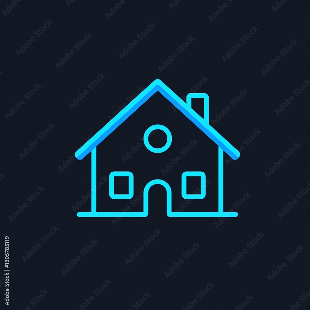 A luminous, minimalist neon icon of house is depicted against dark backdrop, symbolizing home ownership and real estate opportunities. A luminous, minimalist neon icon of house is depicted against dark backdrop, symbolizing home ownership and real estate opportunities.