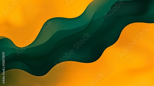 Golden yellow and deep emerald gradient, vibrant and luxurious with subtle fluid transitions