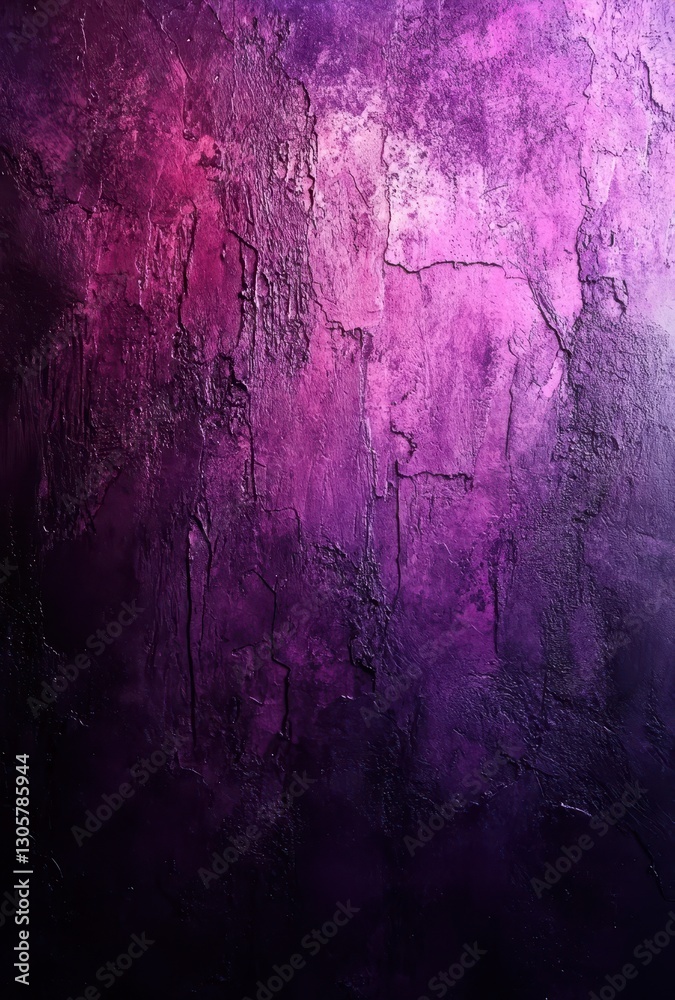 Obraz premium Abstract textured background in vibrant shades of purple and black, showcasing a blend of paint and cracks with a modern artistic flair for design purposes