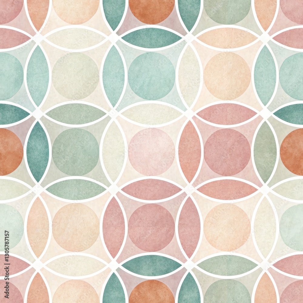 Seamless Circular Pattern Design Modern Interior Spaces Digital Textile Art Pastel Color Palette Aesthetic Viewpoint Contemporary Style Seamless Circular Pattern Design Modern Interior Spaces Digital Textile Art Pastel Color Palette Aesthetic Viewpoint Contemporary Style
