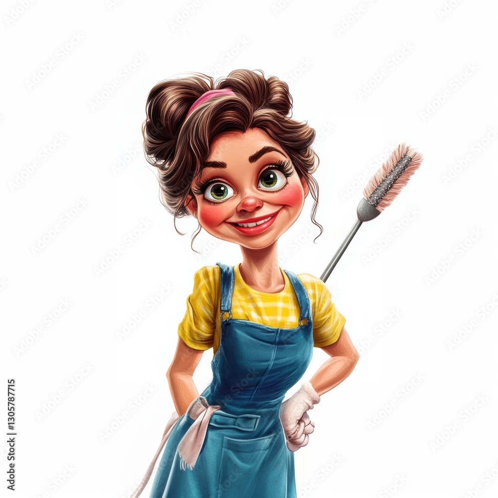 Housewife doing house cleaning during spring cleaning. Housewife doing house cleaning during spring cleaning.