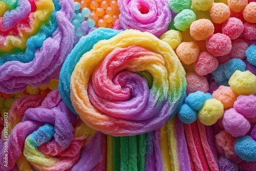 Vibrant Colorful Candy Floss Texture for Decorative Backdrops