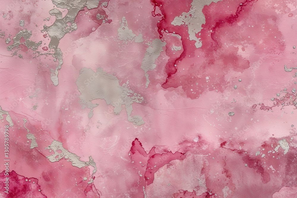 Fototapeta premium Soft Pink Textured Grunge Background with Watercolor Design