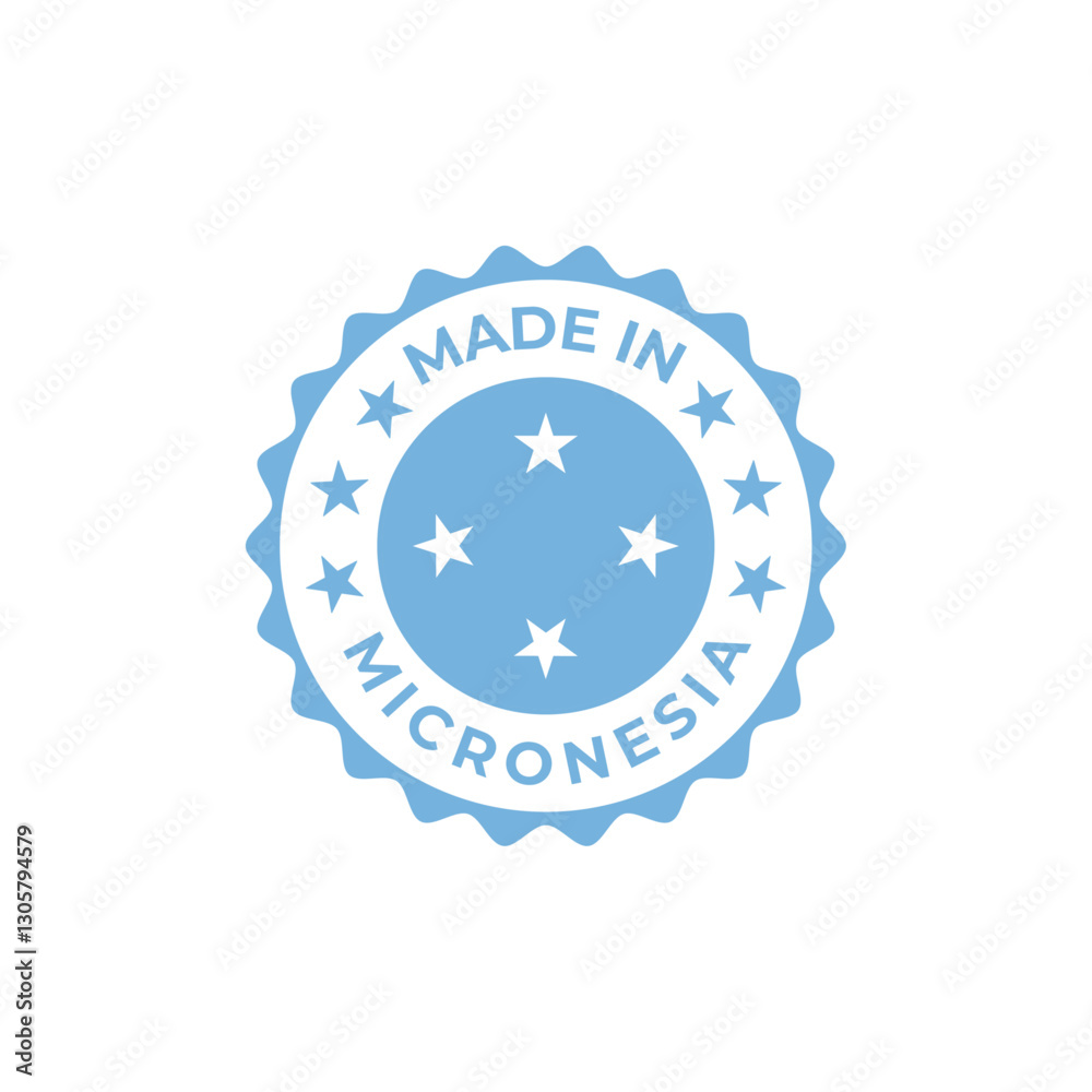 Made in Micronesia vector badge design with national flag Made in Micronesia vector badge design with national flag