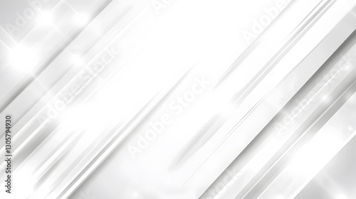 Abstract Grey White Diagonal Lines Background, Modern Geometric Design, Shiny Light Effect