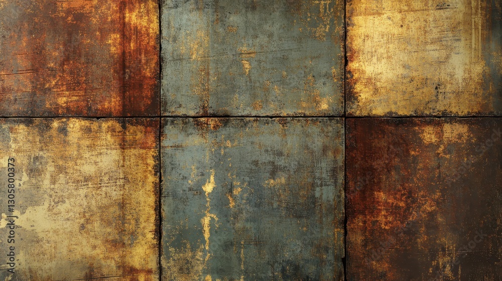 Classic pulp wallpaper with corroded metal plates rust patterns and vintage texture Classic pulp wallpaper with corroded metal plates rust patterns and vintage texture