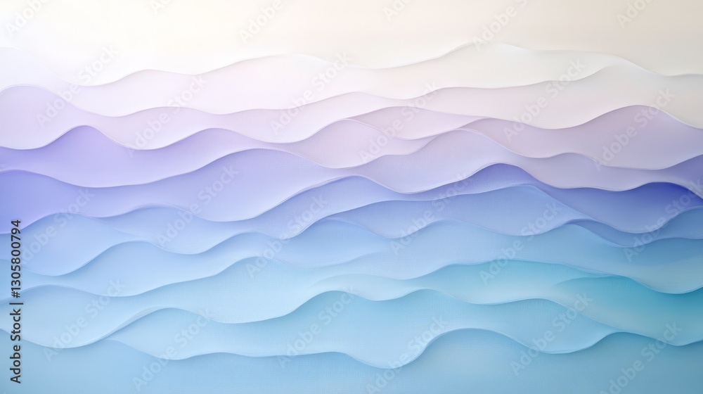Fototapeta premium Soft lavender and light blue gradient, delicate and calming with fluid waves