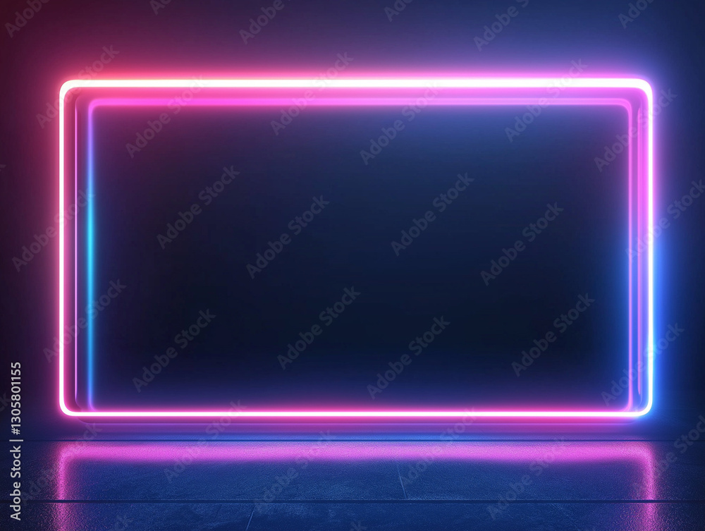 Futuristic Neon Glow Frame: Cyberpunk Style, Sci-Fi Border, Dark Background, Electric Light, Glowing Futuristic Neon Glow Frame: Cyberpunk Style, Sci-Fi Border, Dark Background, Electric Light, Glowing