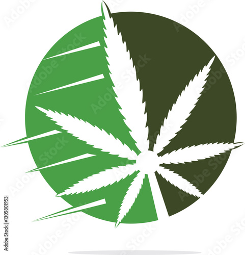 Cannabis leaf vector logo design. Marijuana leaf logo design template vector illustration.