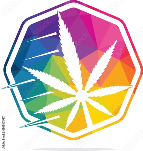 Cannabis leaf vector logo design. Marijuana leaf logo design template vector illustration.