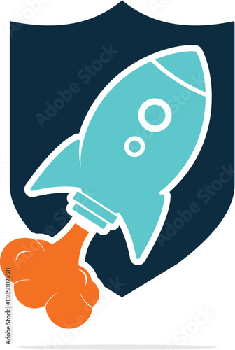 Rocket Vector Logo Design. Start up Rocket Space Ship Abstract Vector Logo.