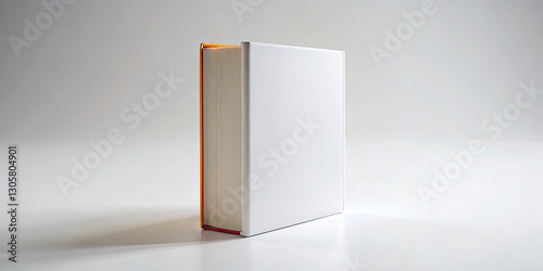 White Square Hardcover Book Mockup, Book Cover Design Template, Blank Book Spine, Realistic 3D Book Model, Isolated White Background