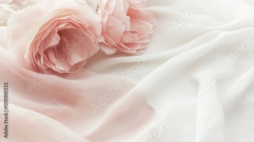 Soft pale rose and ivory gradient, delicate and light with subtle flowing transitions